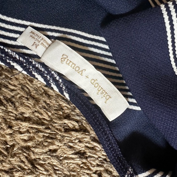 Bishop + Young Striped One Shoulder Tie Strap Tank Top‎ - Navy White - M - Picture 3 of 7